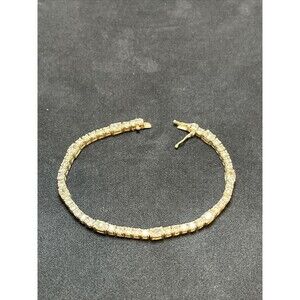 925 STERLING SILVER CLEAR STONE estate 7" BRACELET